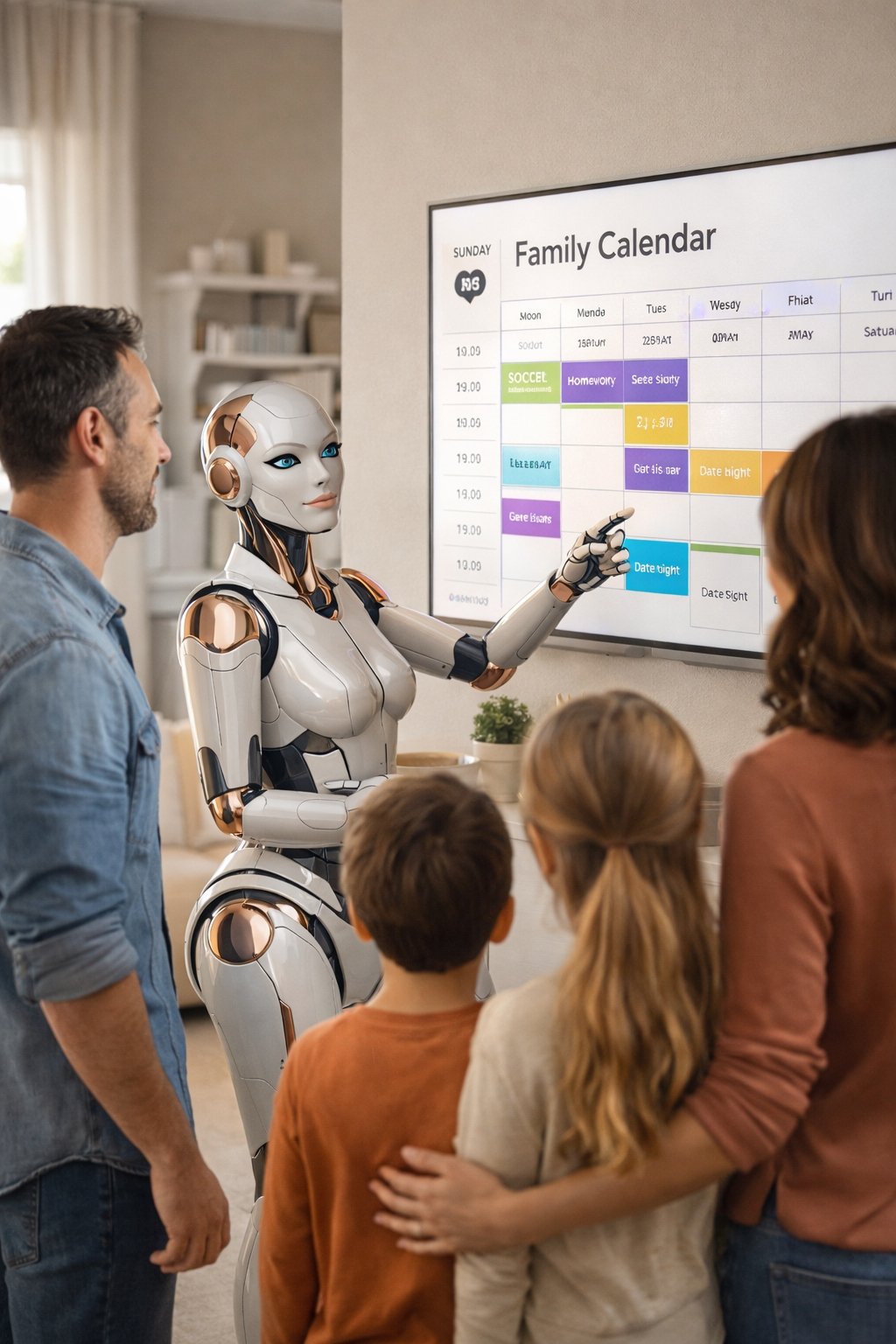 UMI helping family manage calendar on TV